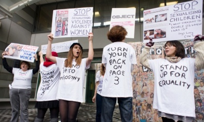 BRITAIN-MEDIA-WOMEN-PROTEST
